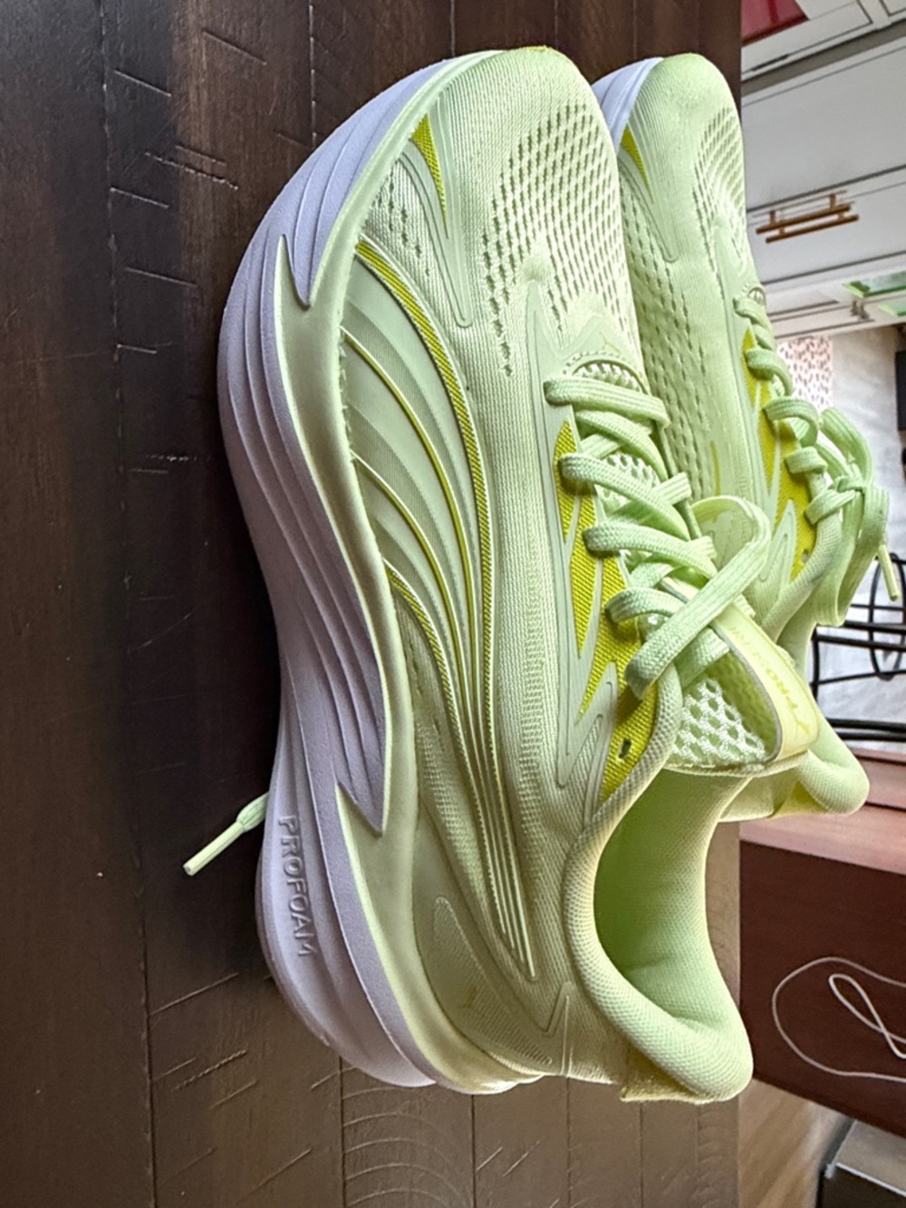 2 Pair of Lightweight Running Shoes - Neon Yellow puma and mint green Karhu run - Picture 9 of 15